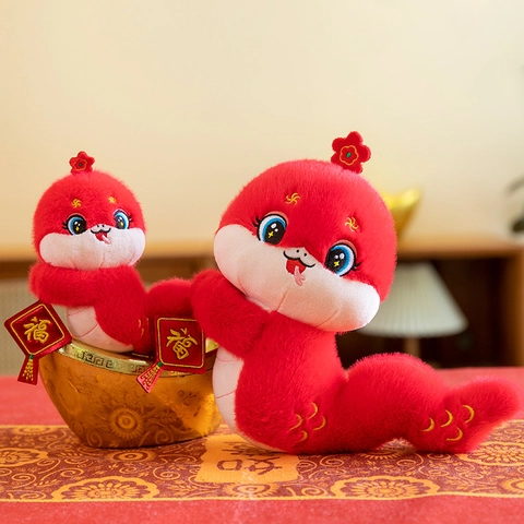 2025 Año De La Serpiente Mascota Del Zodiaco Juguete De Peluche Peluche Corto Suave Animal De Peluche Con Carácter Fu Para Regalo De Año Nuevo