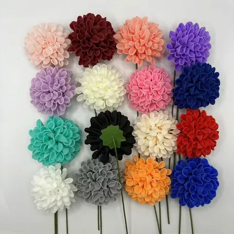 Artificial Dahlia Flowers Simulation Hydrangea With Long Stem PE Foam For Wedding Home Decor Party Floral Arrangement
