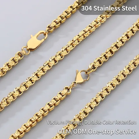 Accessori Per Gioielli Collana E Bracciale A Catena Box Sfaccettata In Acciaio Inossidabile Unisex Hip Hop