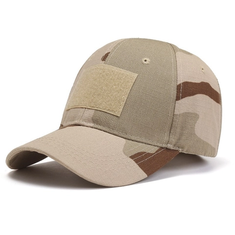 Tactical Camouflage Baseball Cap Cotton Ripstop Outdoor Sports Sun Protection Military Hat With Velcro Patch For Men Women
