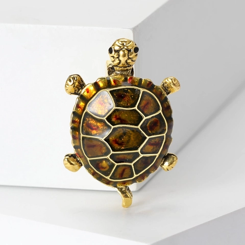 Spilla Vintage a Forma di Tartaruga in Smalto Lega Animale Spilla per Donna Moda Semplice Gioielli Decorativi Accessori