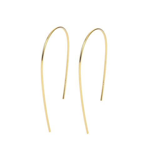 Minimalist U Shaped 925 Sterling Silver Hoop Earrings Geometric Line Jewelry For Women Elegant Trendy Style