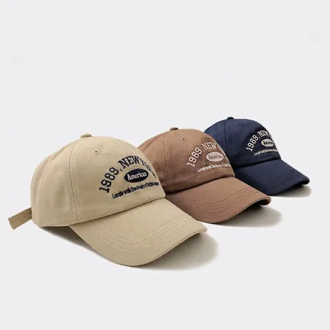 Vintage Baseball Cap Cotton Embroidery 1989 New York Retro Streetwear Sun Hat Adjustable For Men Women