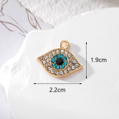 Evil Eye Aleación Diamantes Imitación Dijes Corazón Redondo Colgantes Para DIY Collar Pendiente Joyería Retro