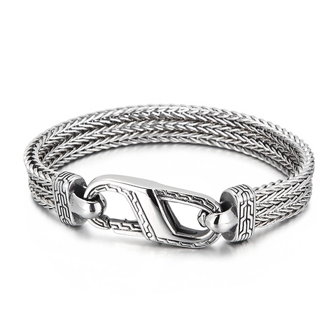 Pulsera Hombre Cadena Trenzada Estilo Industrial Acero Inoxidable Joyería Punk Accesorio