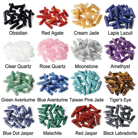 Natural Crystal Point Hexagonal Column Energy Healing Stone For Home Office Meditation Decor Multi Material