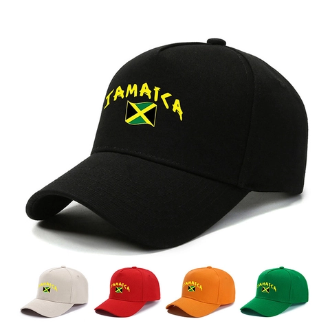 Casquette De Baseball Drapeau Jamaïque Polyester Coton Sportive Visière Courbée Réglable Extérieur Solaire Unisexe
