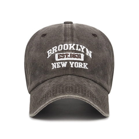 Gorra De Béisbol De Algodón Lavado Con Bordado De Brooklyn Vintage Gorro De Sol Ajustable Hombre Mujer