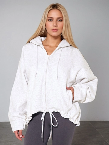 Women Zip Up Hoodie Jacket Oversized Hooded Sweatshirt Loose Casual Sports Polyester Cotton Solid Color Long Sleeve