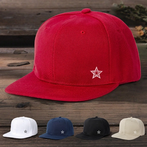 Flat Brim Baseballkappe Polyester Stern Druck Verstellbare Atmungsaktive Street Style Snapback Hut Für Herren Damen