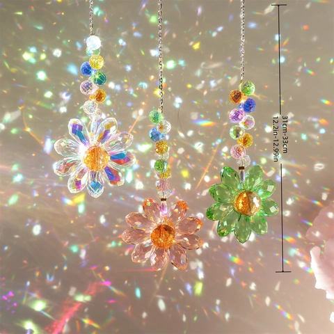 Zonnebloem Zonvanger K9 Kristal Regenboogmaker Hangende Decoratie Voor Raam Tuin Patio Decor