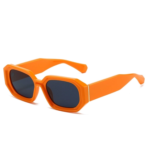 Retro Geometric Hexagon Sunglasses UV400 Protection PC Frame Vintage Trendy Rectangular Eyewear For Men Women