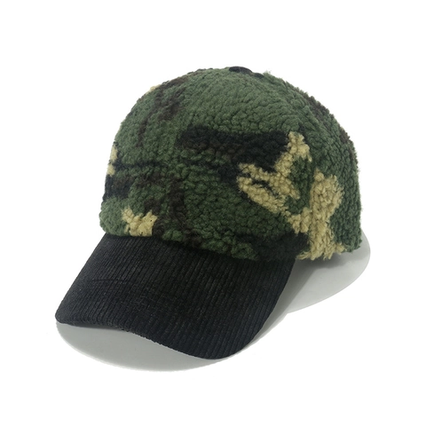 Berretto Da Baseball Mimetico Lana Di Agnello Sherpa Fleece Velluto A Coste Caldo Inverno Outdoor Per Uomo