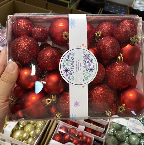 Kerstballen Kunststof Gemengde Maten Glanzend Mat Glitter Kerstboom Hangers Feestdagen Decoratie