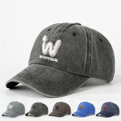 Gorra De Béisbol De Algodón Lavado Bordada Letra W Vintage Deportes Al Aire Libre Sombrero De Sol Ajustable Para Hombres Mujeres