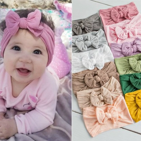 Baby Headband Soft Nylon Large Bow Elastic Hair Band For Infant Toddler Newborn Cute Princess Hair Accessories
