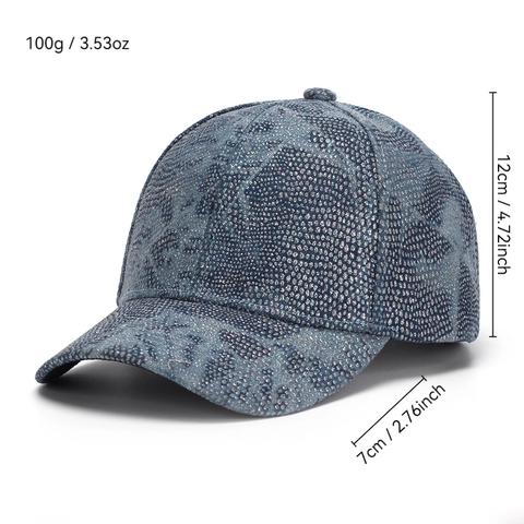 Pailletten Strass Baseballkappe Bling Verstellbare Schirmmütze Schlangenmuster Schimmer Sonnenschutz Outdoor Damen Herren