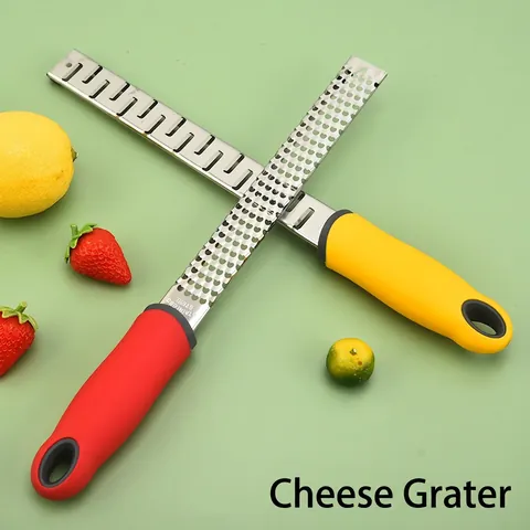 Stainless Steel Cheese Grater And Lemon Zester With Ergonomic Non Slip Handle Multi Purpose Kitchen Manual Food Shredder Tool