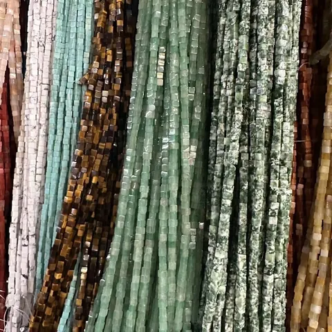 Quadratische Natursteinperlen Polierte Edelsteinwürfel Für DIY Schmuckherstellung Halsketten Armbänder