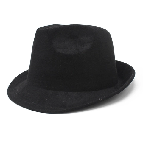 Sombrero Fedora Clásico Gamuza Sintética Retro Estilo Británico Color Sólido Sombrero Jazz Para Hombres Mujeres