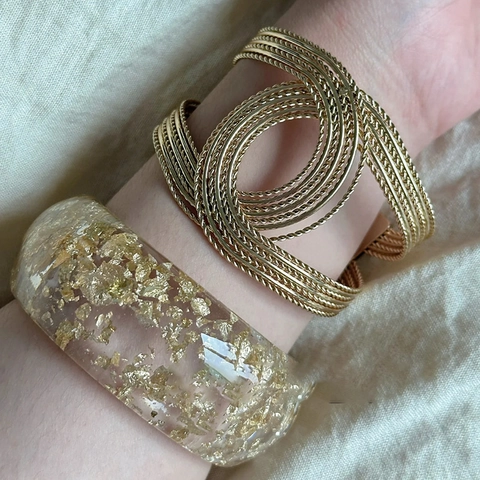 Bracciale A Polsino Intrecciato Con Corda Torcita Tonalità Oro Vintage Bracciale Regolabile In Metallo Retrò Design Geometrico Per Donna