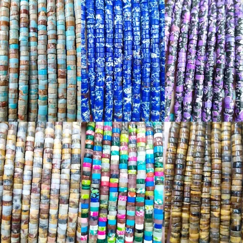 Naturstein Edelstein Zwischenperlen Lose Heishi Scheibe Rondelle Tigerauge Amethyst Für DIY Schmuckherstellung Armband