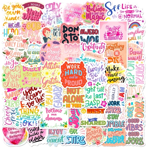 Motivierende Zitat Aufkleber Wasserdichtes Vinyl Für Laptop Journal Scrapbook Süße Rosa Ästhetische Positive Sätze