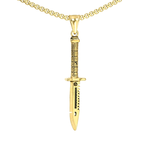 Collar Con Colgante De Daga De Acero Inoxidable Para Hombre Estilo Hip Hop Punk Gótico Joyería Cadena Larga