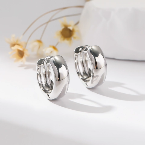 Hoop Stud Earrings Copper Gold Silver Plated Zircon Acrylic Heart Butterfly Geometric Fashion Jewelry Women Girls