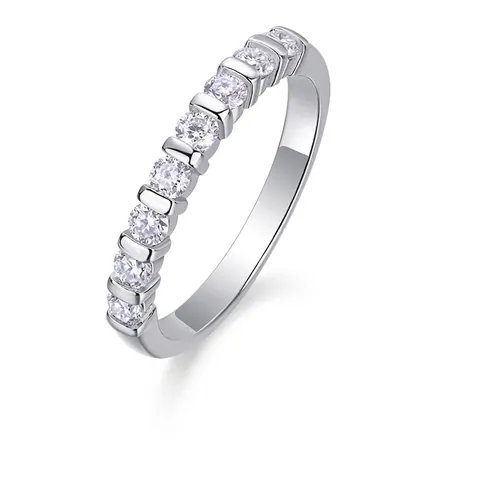 925 Sterling Silver Moissanite Ring Minimalist Stackable Fashion Jewelry For Women D Color 3EX Cut