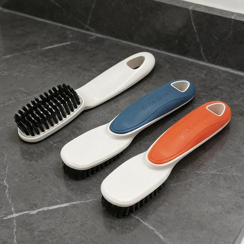 Shoe Brush Long Handle Multi-functional Stiff Bristles Plastic Laundry Cleaning Tool Ergonomic Design Hanging Hole