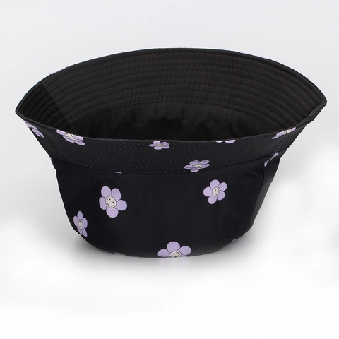 Cappello Alla Pescatora Con Stampa Di Fiori E Faccina Sorridente Traspirante Protezione Solare Outdoor Casual Streetwear