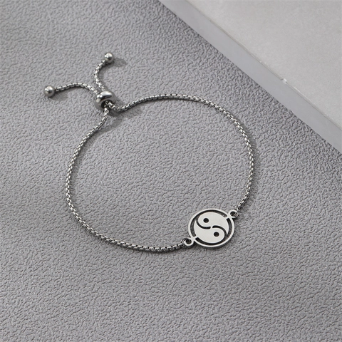 Bracciale Tai Chi Yin Yang Acciaio Inossidabile Catena Regolabile Gioielli Minimalisti Per Donna
