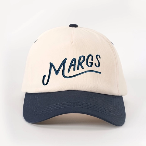 Gorra De Béisbol Poliéster Bloque De Color Bordado Letras MARGS Ajustable Visera Curva Protección Solar Transpirable Exterior