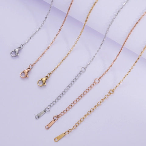 Minimalist Necklace Chain 304 Stainless Steel 18K Gold Plated With Lobster Clasp And Adjustable Extension Chain