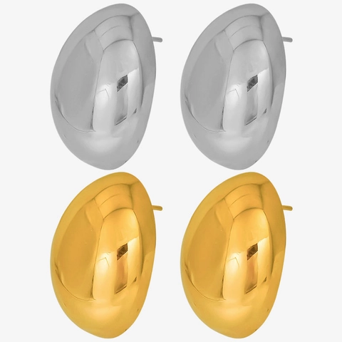 Klobige Kuppel Ohrstecker Spiegelpoliert 304 Edelstahl Minimalistisch Geometrisch Wassertropfen Schmuck Für Damen