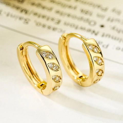 Zirkoon Blad Oorbellen Koper Verguld Retro Elegant Marquise Steen Sieraden Voor Vrouwen