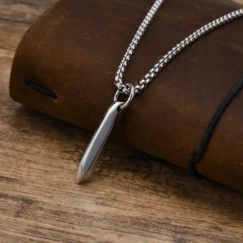Collar Con Colgante De Bala Acero Inoxidable Geométrico Cono Largo Joyas De Moda Minimalistas Para Hombres Mujeres
