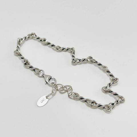 Bracciale A Catena In Corda Intrecciata In Argento Sterling 925 Gioielli Minimalisti Vintage Da Donna Con Catena Di Estensione