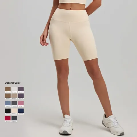 Women High Waisted Biker Shorts Quick Dry Peach Butt Lifting Yoga Gym Fitness Solid Color Athletic Bottoms