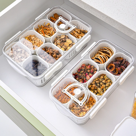 Scatola Organizer Per Frigorifero Divisa Contenitore Alimentare In Plastica Trasparente Con Cestelli Drenanti Rimovibili E Coperchio Con Registro Data Cucina