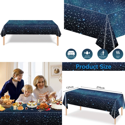 Forniture Per Feste Tema Galassia Stellata Stoviglie Usa E Getta Tovaglia Piatti Di Carta Bicchieri Tovaglioli Banner Decorazione Spazio Bambini