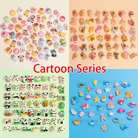 DIY Resin Charms Cartoon Flatback For Phone Case Scrapbooking Crafting Miniature Food Capybara Christmas Luminous Glow