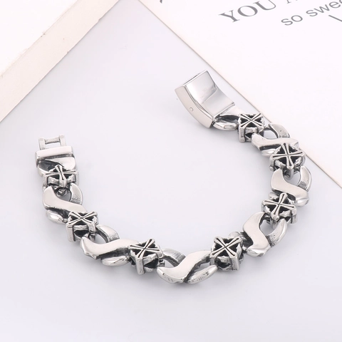 Pulsera De Cruz Gótica Para Hombre Vintage Desgastado Acero Inoxidable 316L Joyería Punk Rock Estilo Hip Hop Biker
