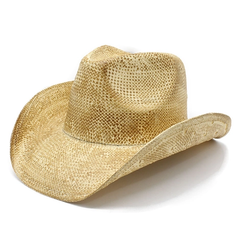 Western Cowboy Hat Straw Woven Wide Brim Sun Protection Retro Ethnic Style Breathable Summer Beach Vacation Fedora