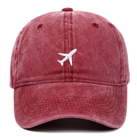 Casquette De Baseball En Coton Lavé Vintage Avec Broderie Avion Rétro Ajustable Chapeau Langue De Canard Pour Hommes Femmes