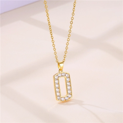 Edelstahl Kette Messing Zirkon Iced Out Anhänger Halskette Hip Hop Geometrisch Luxus Schmuck Für Frauen Gold Vergoldet