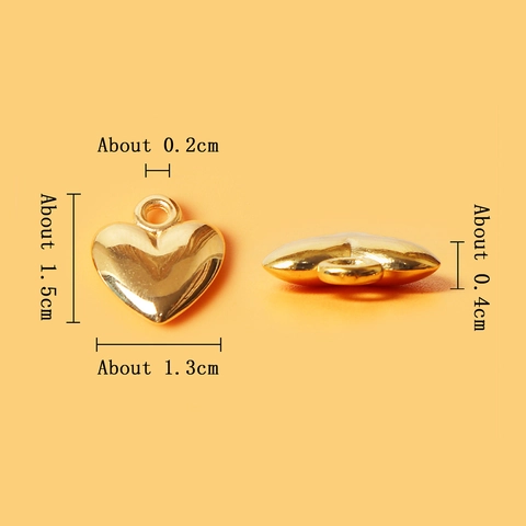 Heart Shaped Plastic Plated Gold Silver Loose Spacer Beads For DIY Jewelry Making Bracelet Necklace Accessories