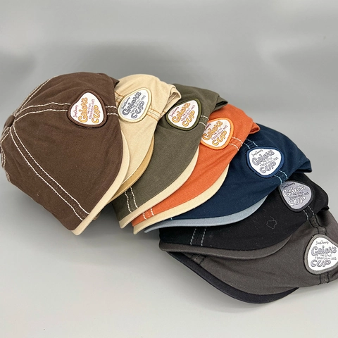 Japanese Retro Cotton Newsboy Cap For Women Men Embroidery Patch Forward Cap Outdoor Casual Painter Beret Flat Hat