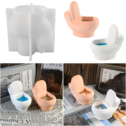 Stampo In Silicone A Forma Di WC DIY Per Creazione Candele Profumate Sapone Artigianato Decorazione Casa
